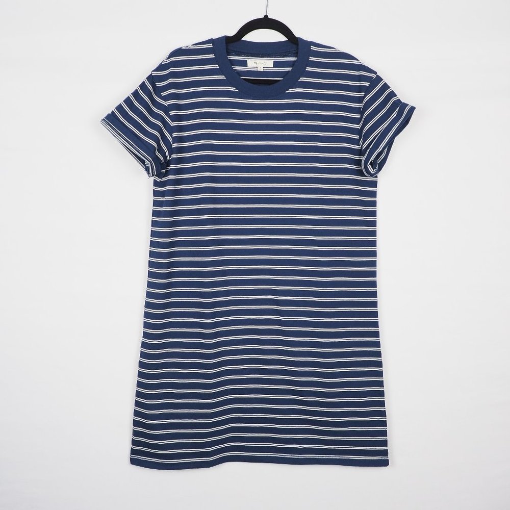 Madewell Tina Stripe T-Shirt Dress Blue M NWT